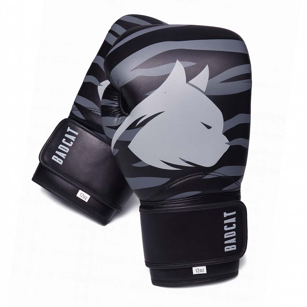 Women's Black Tiger Print Boxing Gloves